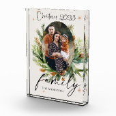 Familiefoto Groen bladeren Vrolijk Kerstfeest Fotoblokken (Rechts)