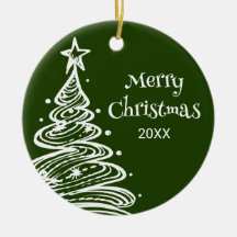 Familiefoto Groen Witte Kerstboom Cadeau