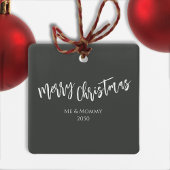 Familiefoto Groene Sneeuwvlok Kerstmis Keramisch Ornament