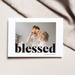 Familiefoto   Happy Thanksgiving Blessed Briefkaart