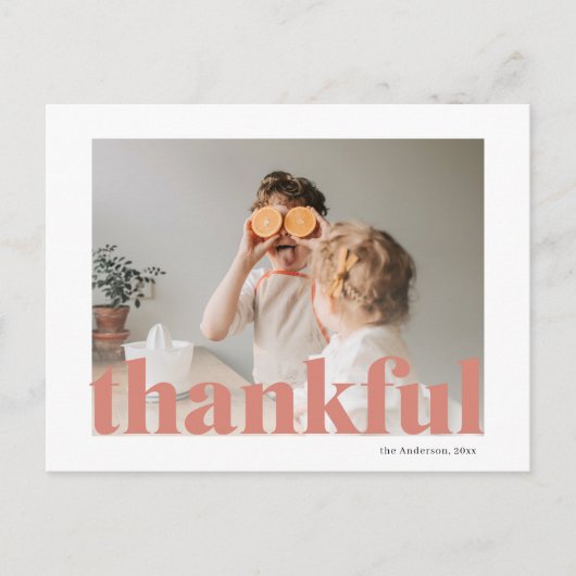 Familiefoto | Happy Thanksgiving Thankful Postcar Briefkaart (Voorkant)