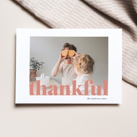 Familiefoto | Happy Thanksgiving Thankful Postcar Briefkaart