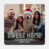 Familiefoto Home Sweet Home Kerstmis Metalen Ornament (Voorkant)