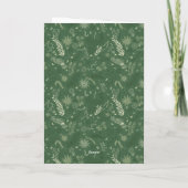 Familiefoto in groene bloemendoodle feestdagen kaart (Achterkant)