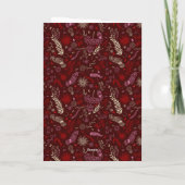 Familiefoto in kastanjebruine bloemendoodle feestdagen kaart (Achterkant)