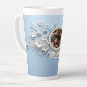 Familiefoto in wit porselein lijst latte mok (Linkerhoek)