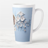 Familiefoto in wit porselein lijst latte mok (Rechts)