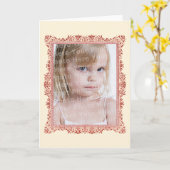 Familiefoto invoegen Antiek roze Lijst Kaart (Gele Bloem)