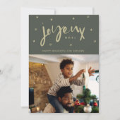 Familiefoto Joyeux Noel Christmas Feestdagenkaart (Voorkant)