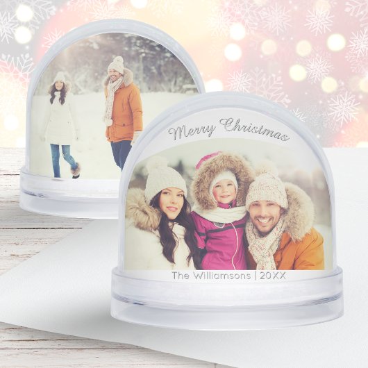 Familiefoto Keepsake Merry Christmas 2 Sided Sneeuwbol