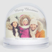 Familiefoto Keepsake Merry Christmas 2 Sided Sneeuwbol (Voorkant)