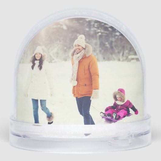 Familiefoto Keepsake Merry Christmas 2 Sided Sneeuwbol (Achterkant)