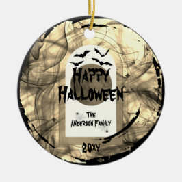 Familiefoto Keepsake Spooky Happy Halloween Keramisch Ornament