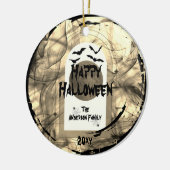Familiefoto Keepsake Spooky Happy Halloween Keramisch Ornament (Links)