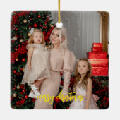 Familiefoto Keramisch Ornament – Modern Keepsake (Achterkant)