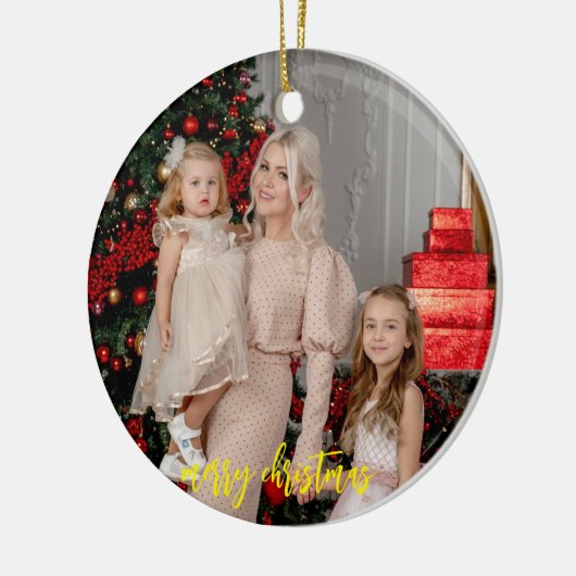 Familiefoto Keramisch Ornament – Modern Script (Links)