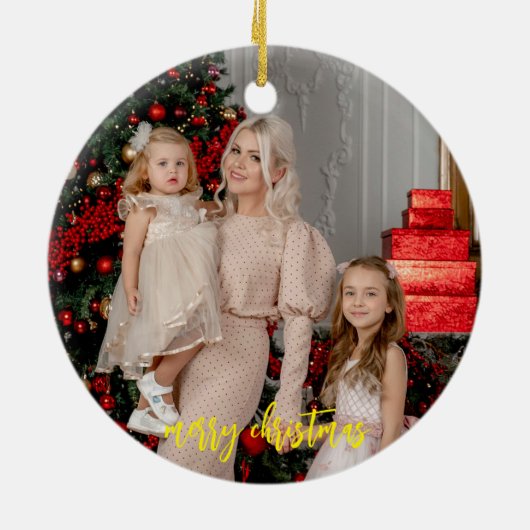 Familiefoto Keramisch Ornament – Modern Script (Achterkant)