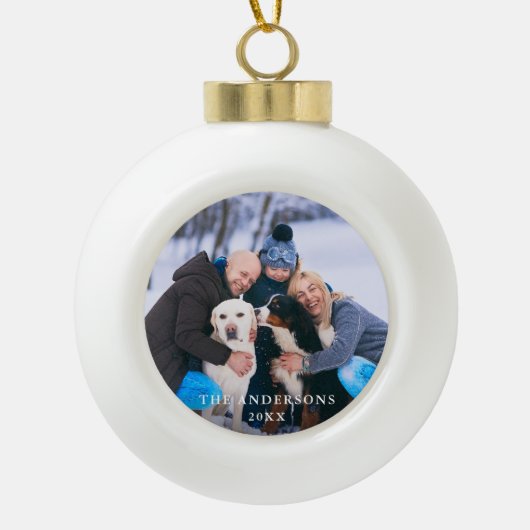 Familiefoto Keramische Bal Ornament (Voorkant)