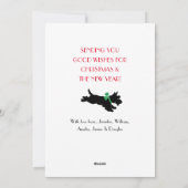 Familiefoto Kerst Custom Rustic Green Flat Feestdagenkaart (Achterkant)