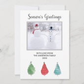 Familiefoto-kerstbomen Feestdagenkaart (Voorkant)