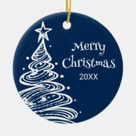 Familiefoto Kerstboom Cadeau Keramisch Ornament