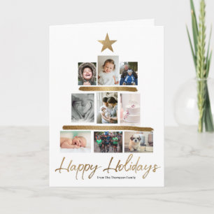 Familiefoto Kerstboom Collage Jaaroverzicht Feestdagen Kaart