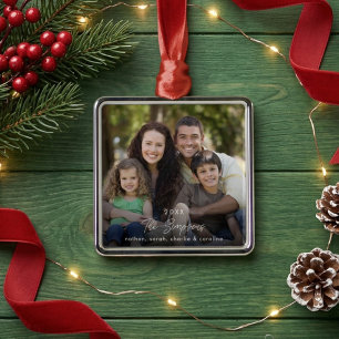 Familiefoto Kerstcadeau Metalen Ornament