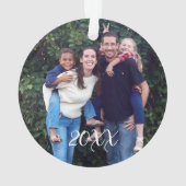 Familiefoto kerstfeestdag ornament (achterkant)