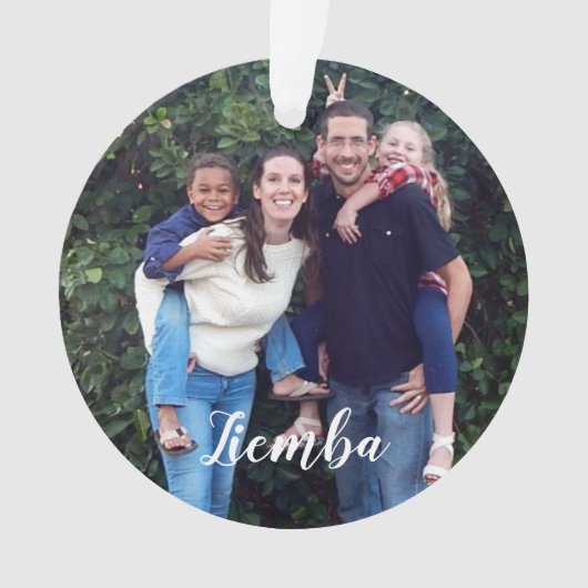Familiefoto kerstfeestdag ornament (voorkant)