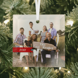 Familiefoto kerstfoto Pewter-versiering Glas Ornament