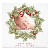 Familiefoto Kerstgroen Sjabloon Foto Afdruk (Voorkant)