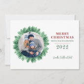 Familiefoto Kerstmis Modern Custom Feestdagenkaart (Voorkant)