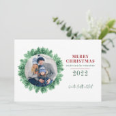 Familiefoto Kerstmis Modern Custom Feestdagenkaart (Staand voorkant)