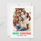 Familiefoto Kerstmis | Modern tijdloos Feestdagenkaart (Voorkant)