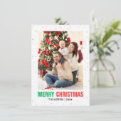 Familiefoto Kerstmis | Modern tijdloos Feestdagenkaart (Staand voorkant)