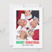 Familiefoto Kerstmis | Moderne elegante chic Feestdagenkaart (Voorkant)