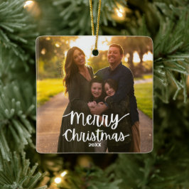 Familiefoto Kerstornament | Aangepaste Sjabloon Keramisch Ornament