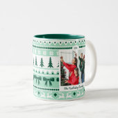 Familiefoto Kersttrui Mint Groen Tweekleurige Koffiemok (Voorkant rechts)