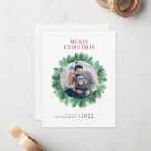 Familiefoto Kerstvakantie Custom Notitiekaartje (Voorkant / Achterkant in situ)