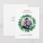 Familiefoto Kerstvakantie Custom Notitiekaartje (Voorkant / Achterkant)