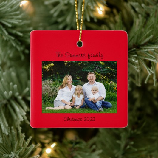 Familiefoto kerstversiering keramisch ornament (Boom)