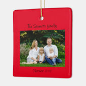 Familiefoto kerstversiering keramisch ornament (Links)