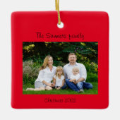Familiefoto kerstversiering keramisch ornament (Voorkant)