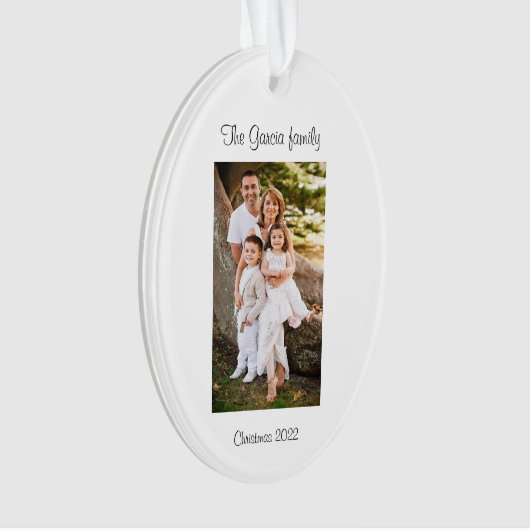 Familiefoto kerstversiering ornament (voorkant)