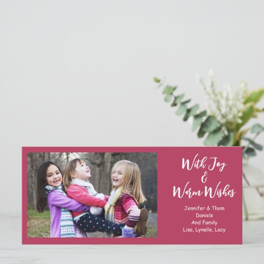 Familiefoto Kerstvreugde | Warme wensen (Staand voorkant)