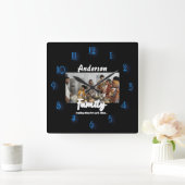 Familiefoto 📸👨👩👧👦 Kleurrijke Liefde Vierkante Klok (Huis)