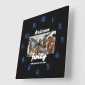 Familiefoto 📸👨👩👧👦 Kleurrijke Liefde Vierkante Klok (Hoek)