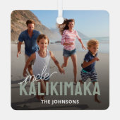 Familiefoto Mele Kalikimaka Metalen Ornament (Achterkant)