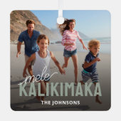 Familiefoto Mele Kalikimaka Metalen Ornament (Voorkant)