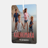 Familiefoto Mele Kalikimaka Metalen Ornament (Voorkant links)